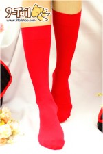 ถุงน่อง ครึ่งแข้งสีแดง